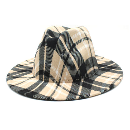 Color Striped Plaid Fedora Hat