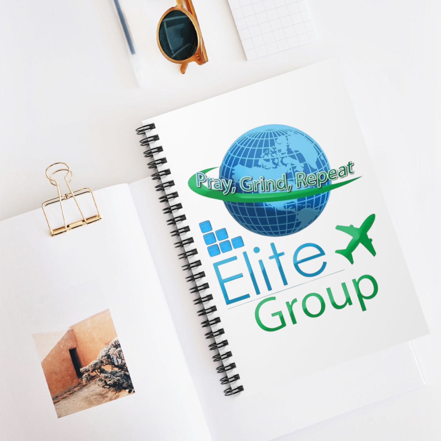 Elite Group ( White) Spiral Notebook - Ruled Line