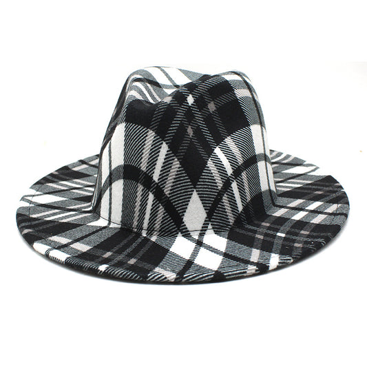Color Striped Plaid Fedora Hat