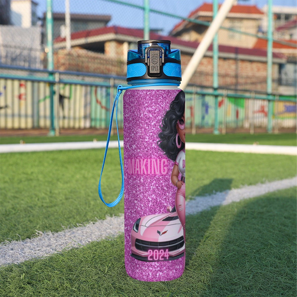 Pink Boss Moves Sport Water Bottle 32oz